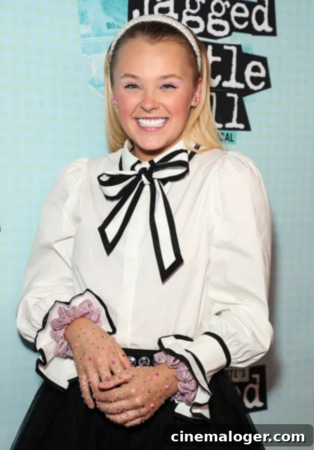 Pink-Haired JoJo Siwa Reunites with Abby Lee Miller 3 JoJo Siwa with platinum blonde hair at Pantages Theatre in 2022