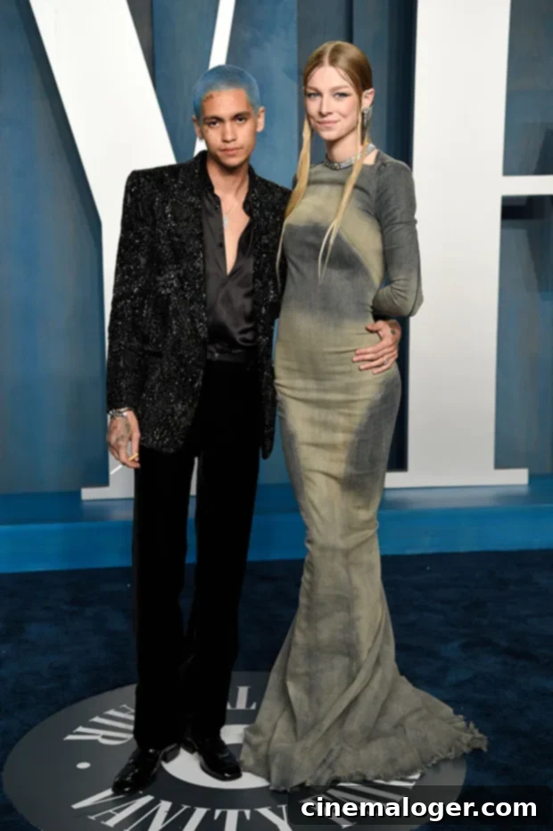Hunter Schafer and Dominic Fike Their Journey from Euphoria Co-Stars to Real-Life Love Story 4 Hunter Schafer and Dominic Fike at the Vanity Fair Oscars Party