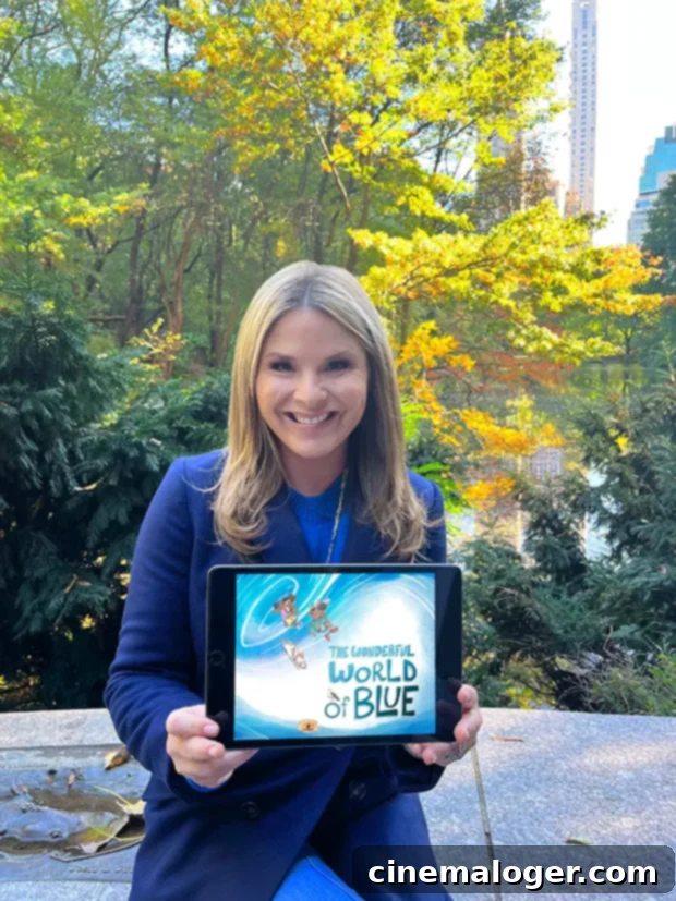 Jenna Bush Hager's Daughter, 9, Vows To Protest Library Book Bans 2 Jenna Bush Hager promoting 'The Wonderful World of Blue' e-book.