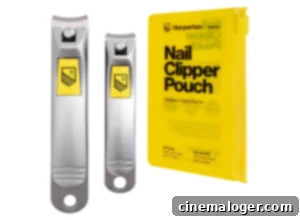 Discover Your Beauty's Secret Weapon: Now 55% Off 3 A nail clipper set with a yellow pouch.