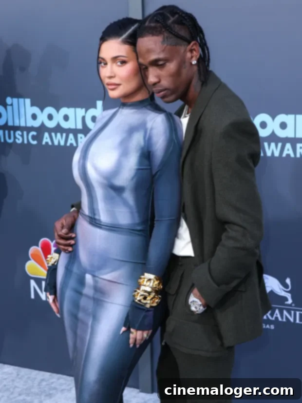 Kylie Jenner and Travis Scott's Affectionate Reunion at Kris's Birthday 2 Kylie Jenner and Travis Scott at Kris Jenner's Birthday Party