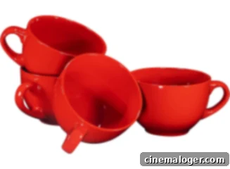 A set of red mugs.