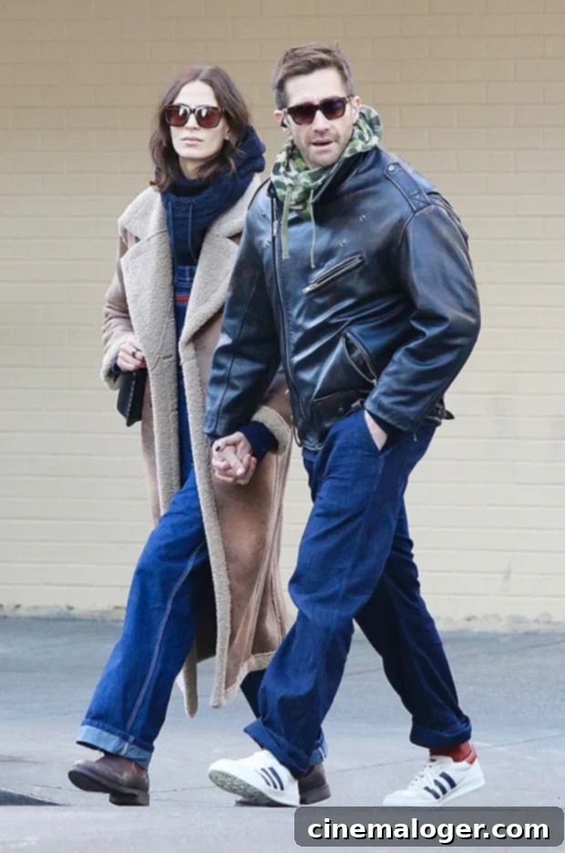 Jake Gyllenhaal and Jeanne Cadieu Share Rare Pre-Thanksgiving PDA 2 Jake Gyllenhaal and Jeanne Cadieu holding hands during a shopping trip in NYC