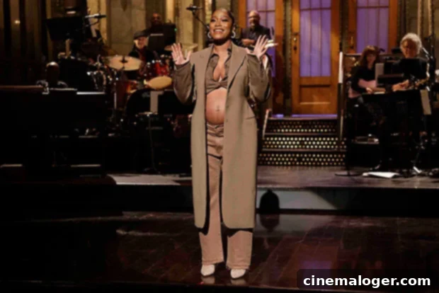 Keke Palmer & Darius Jackson Are First-Time Parents! 2 Keke Palmer proudly revealing her baby bump during her Saturday Night Live hosting monologue on December 3, 2022, met with overwhelming applause.