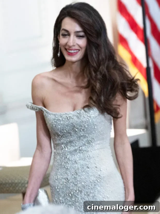 Amal Clooney Dazzles in Silver at Kennedy Center Honors 3 Amal Clooney in Valentino gown at Kennedy Center Honors