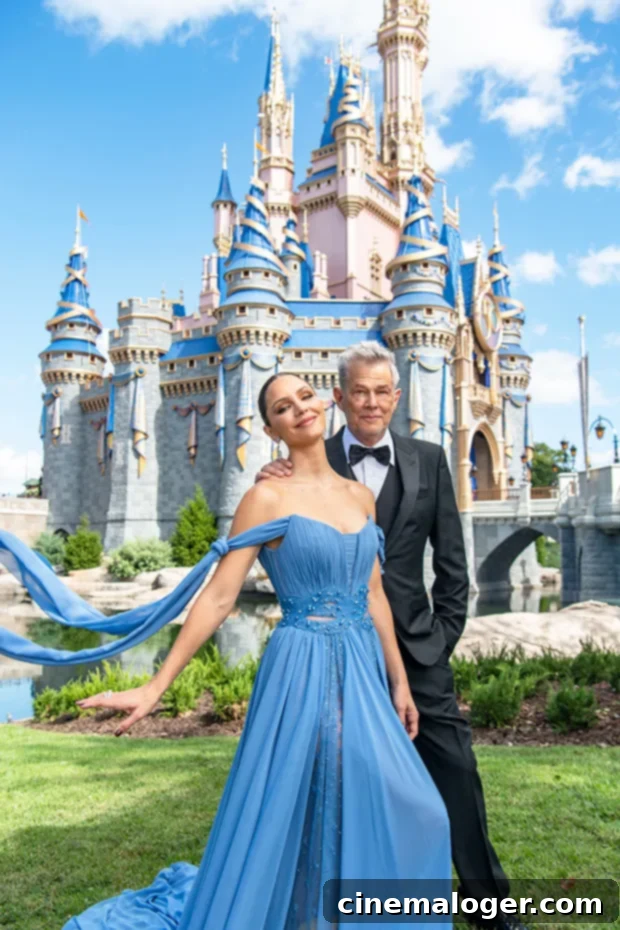 Katharine McPhee Embodies Cinderella In Blue Gown For Disney Christmas Special 2 Katharine McPhee and David Foster