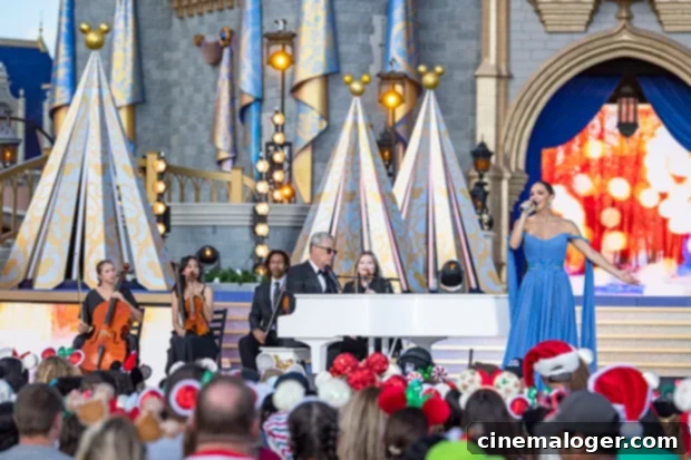 Katharine McPhee Embodies Cinderella In Blue Gown For Disney Christmas Special 3 David Foster and Katharine McPhee