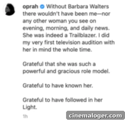 Oprah Winfrey, Monica Lewinsky and Leading Women Honor Barbara Walters 3 Oprah Winfrey pays tribute to Barbara Walters.