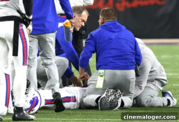Damar Hamlin's Powerful Message After Cardiac Arrest: Keep Praying 3 Damar receiving medical attention
