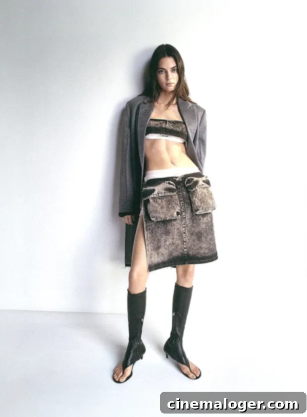 Kendall Jenner Dominates Miu Miu Campaign in Bold Crop Top and Low-Rise Skirt 3 Kendall Jenner