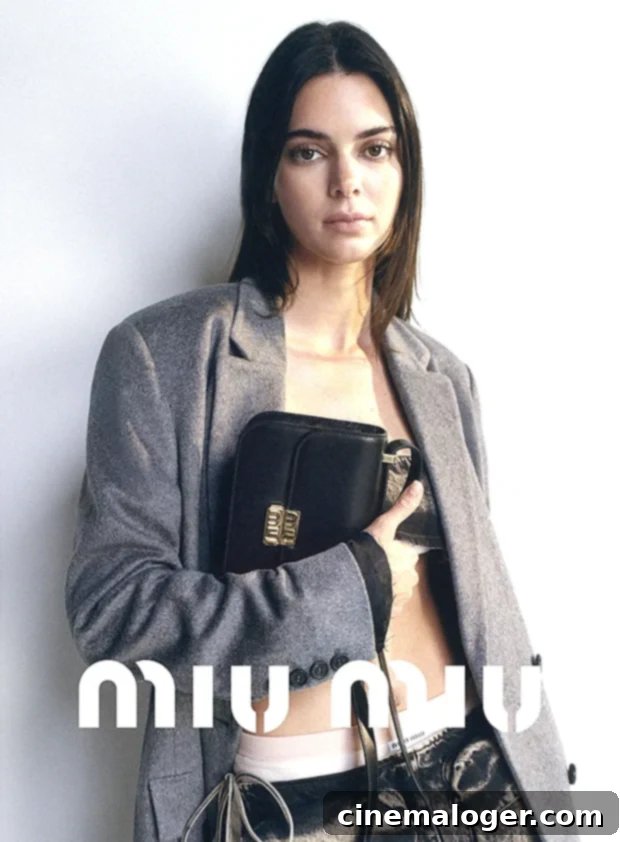 Kendall Jenner Dominates Miu Miu Campaign in Bold Crop Top and Low-Rise Skirt 4 Kendall Jenner