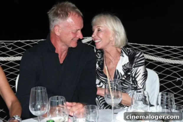 Sting, 71, Explains His Comfort Discussing Sex Life With Wife Trudie Styler, 69 2 Sting and Trudie Styler looking deeply in love, smiling warmly at each other in a candid moment.