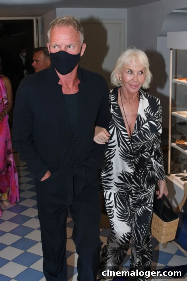 Sting, 71, Explains His Comfort Discussing Sex Life With Wife Trudie Styler, 69 3 Sting and Trudie Styler in a tender moment, radiating warmth and affection.