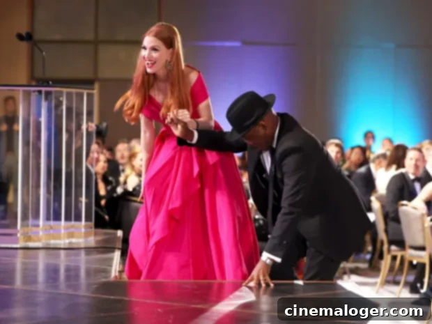 Jessica Chastain's Body Trembled After Her SAG Awards Stage Fall 2 Jessica Chastain on stage at the SAG Awards