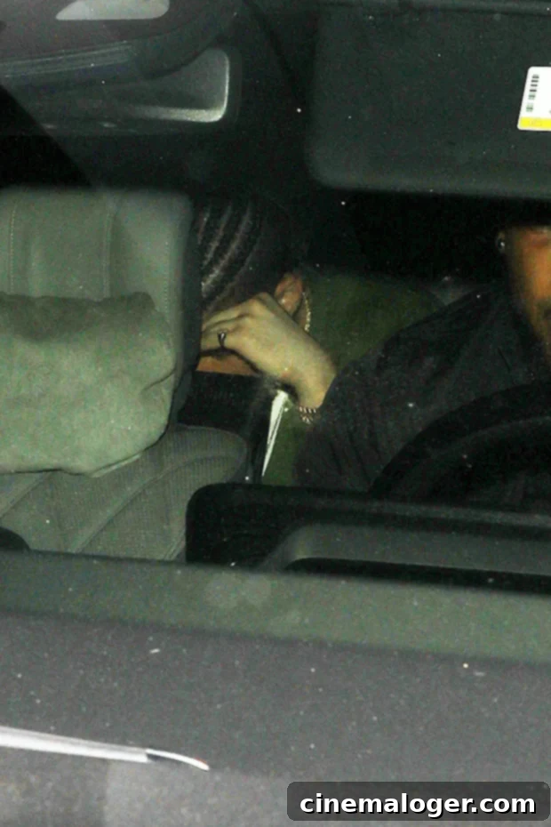 Bad Bunny in a car with Kendall Jenner