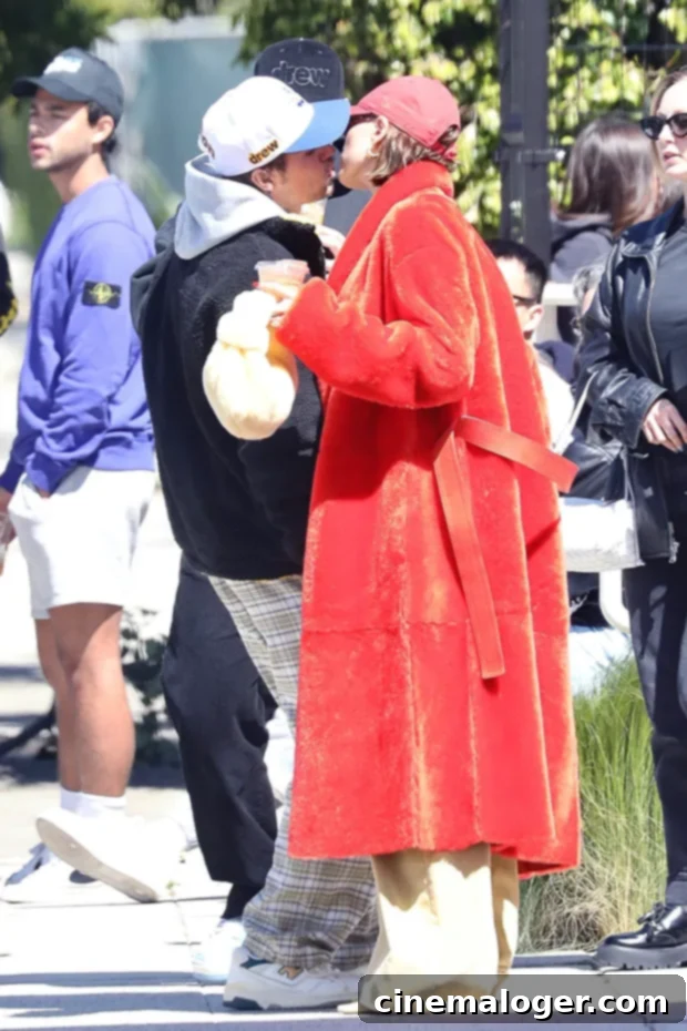 Justin and Hailey Bieber Kiss At Brunch After Hailey's Selena Gomez Outreach 2 Hailey and Justin Bieber walking hand-in-hand after brunch in West Hollywood