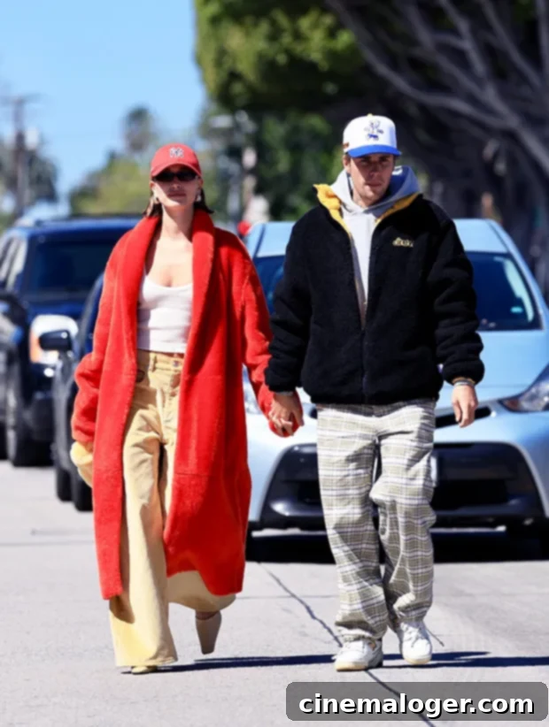 Justin and Hailey Bieber Kiss At Brunch After Hailey's Selena Gomez Outreach 3 Justin and Hailey Bieber sharing a public kiss after brunch