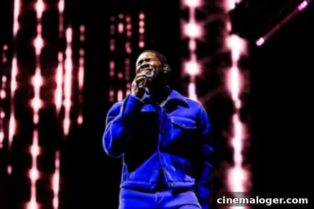 Vegas Crowd Falls For Usher's Epic April Fool's Special Guest Prank 2 Usher on stage in Las Vegas.