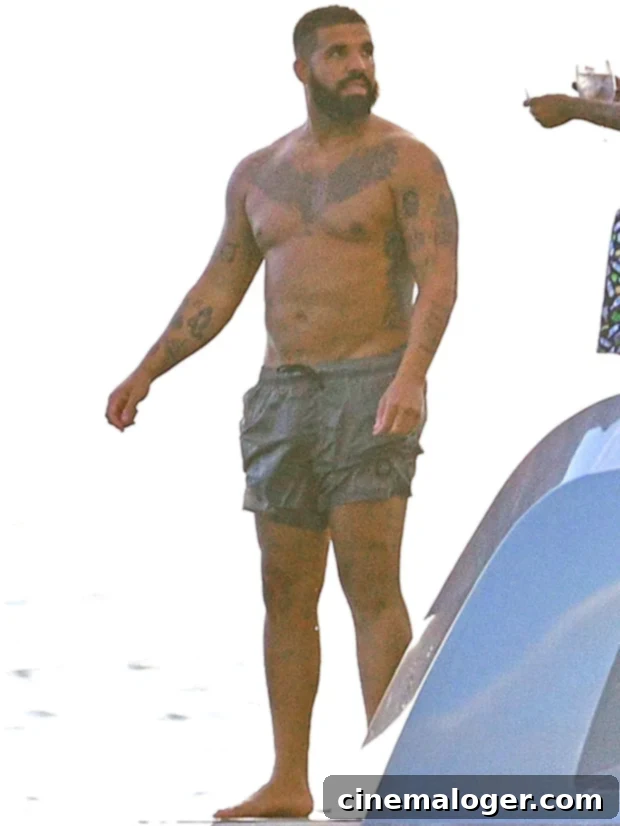 Drake's Icy Plunge Leads To A Sizzling Towel Dance 2 Drake shirtless after cold plunge