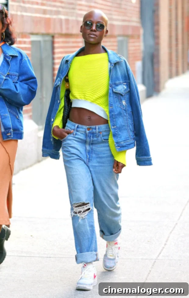 Lupita Nyong'o Debuts Striking Shaved Head in New York City 2 Lupita Nyong'o shaved head