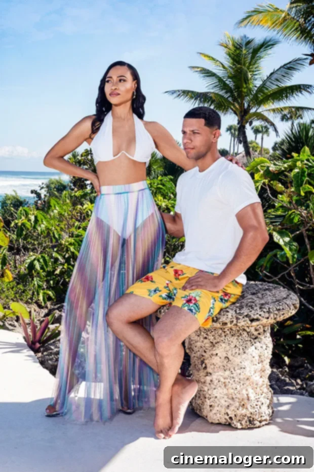 April's U.S. Dream On The Brink: Valentin's Shocking 'Love In Paradise' Refusal 2 April and Valentin heatedly discuss relocation options, showing April expressing frustration while Valentin appears contemplative.