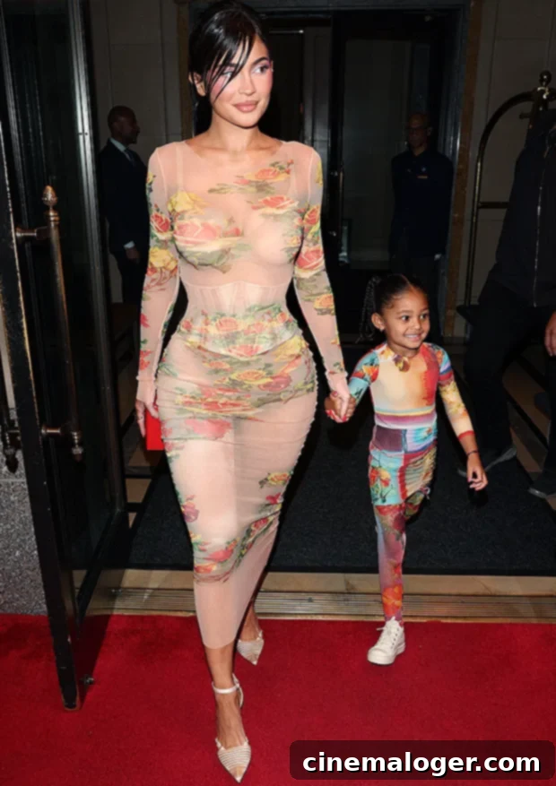 Kylie Jenner and Stormi Make Cute White Lotus TikTok 2 Kylie Jenner and her daughter Stormi in NYC in May 2023, showcasing their bond off-screen