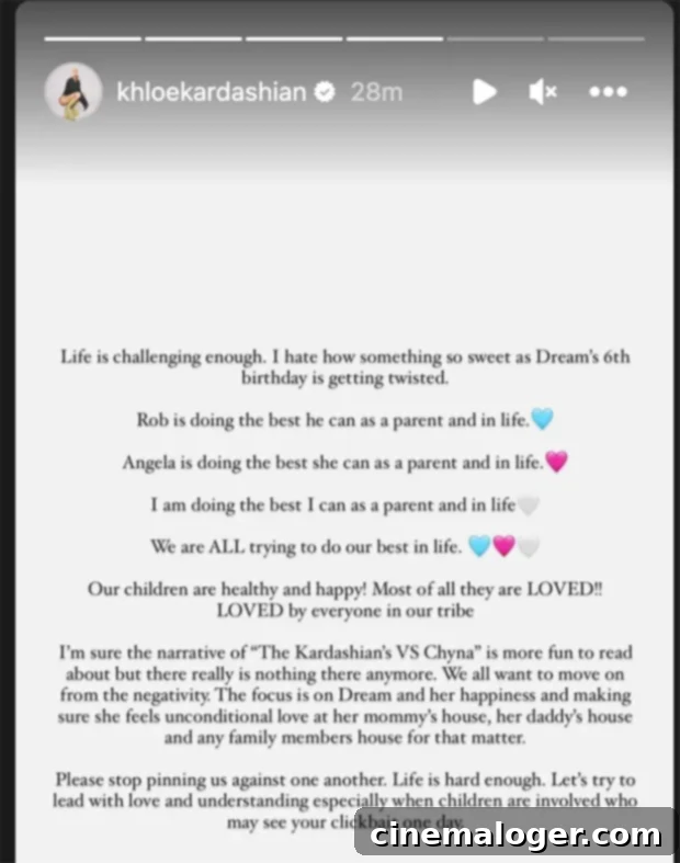 Khloe Kardashian Praises Blac Chyna's Parenting Dedication 2 Khloe Kardashian's Instagram Story message about Blac Chyna and Dream.