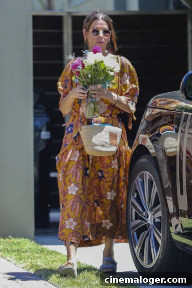 Sandra Bullock, 59, Radiates in Floral Dress on Rare Post-Birthday Appearance 2 sandra bullock