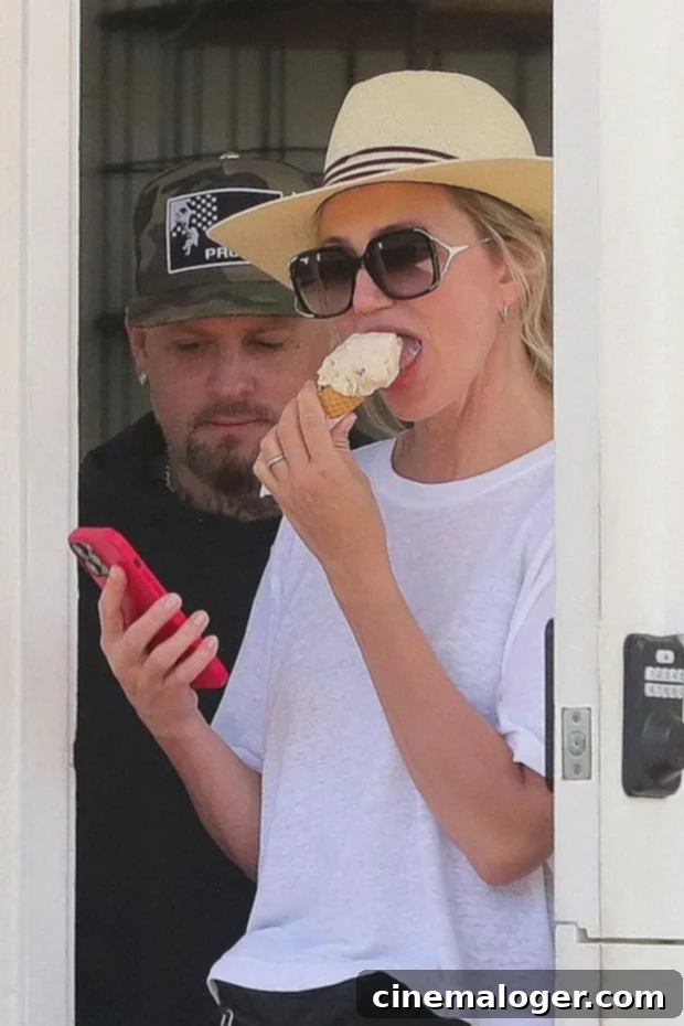 Cameron Diaz and Benji Madden's Rare LA Ice Cream Treat 2 Cameron Diaz, Benji Madden enjoying an ice cream date in Beverly Hills.