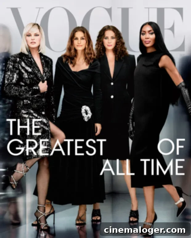 90s Supermodel Icons Strike a Pose for Vogue 2 vogue