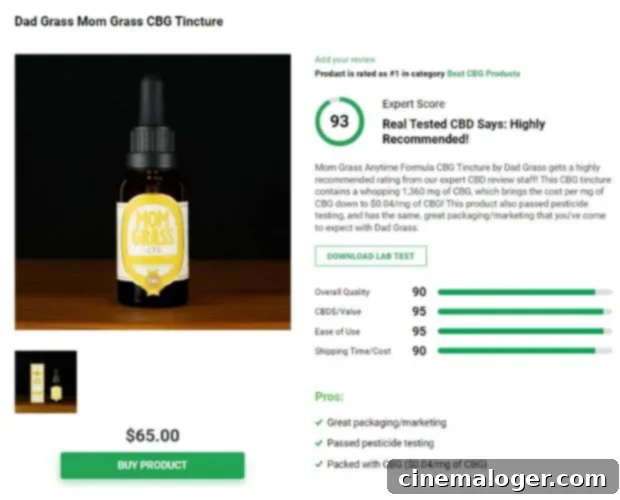 Premier CBG Products: Our 2023 Selections 2 Dad Grass Mom Grass CBG Tincture Packaging
