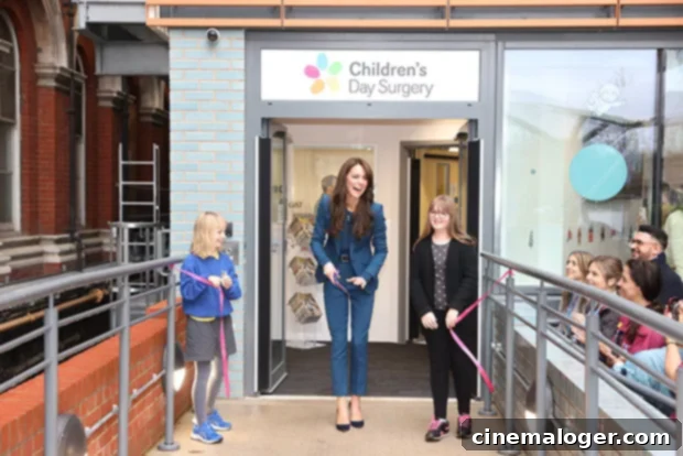 Kate Middleton's Stunning Navy Pantsuit Charms During Children's Hospital Tour 3 Kate Middleton Rocks Navy Blue Pantsuit During Hospital Visit: Photos