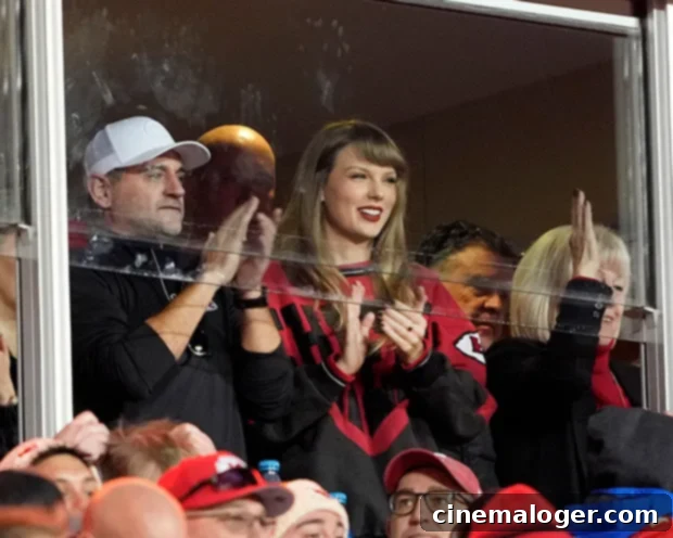 Travis Kelce Lining Up Romantic European Retreats for Taylor Swift Between Tour Dates 2 Taylor Swift attending a Kansas City Chiefs game