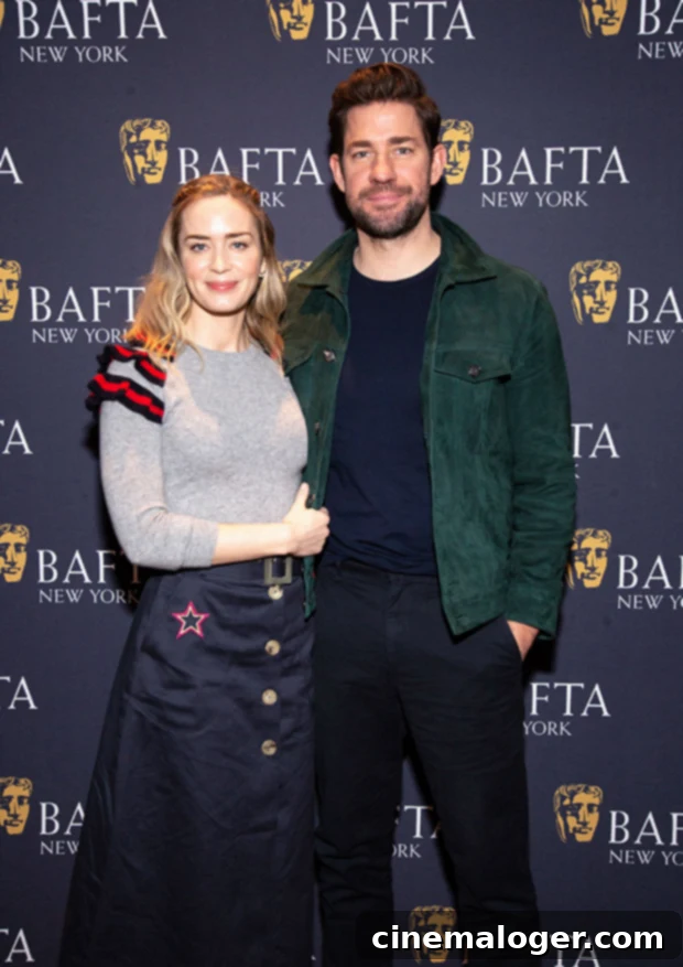 Emily Blunt and John Krasinski at an event