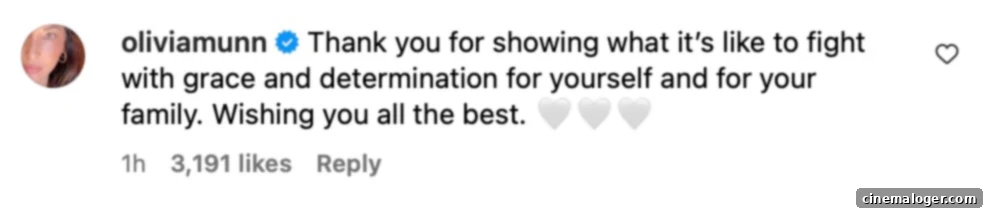 Colbert's Grave Turn: Reacting to Princess Kate's Cancer After Controversial Jokes 2 Olivia Munn Instagram comment on Kate Middleton's post