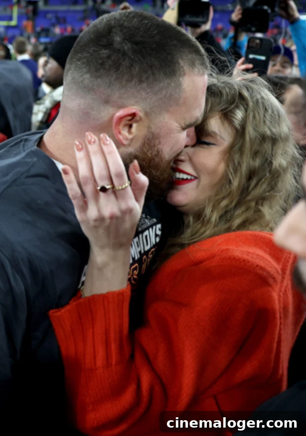 Travis Kelce's Teammate Spills on His Heartwarming Reaction to Taylor Swift's Game Day Appearance 2 Travis Kelce on the field