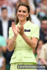 Kate Middleton's Wimbledon Return Possible Despite Cancer Treatment 2 LONDON, ENGLAND - JULY 15: Catherine, Duchess of Cambridge attends day thirteen of the Wimbledon Tennis Championships at All England Lawn Tennis and Croquet Club on July 15, 2023 in London, England. (Photo by Karwai Tang/WireImage)