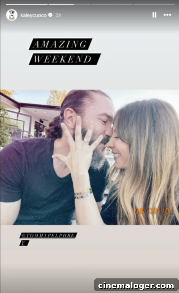 Kaley Cuoco Engaged to Tom Pelphrey Two Years After Vowing Never Again See Her Ring 2 Tom Pelphrey and Kaley Cuoco on Instagram