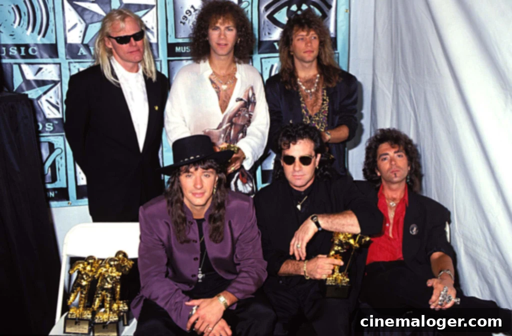 The Video Vanguard Pantheon All MTV VMA Honorees 9 LOS ANGELES - SEPTEMBER 5: Bon Jovi at the 1991 MTV Video Music Awards at in Los Angeles, California. (Photo by Jeff Kravitz/FilmMagic)