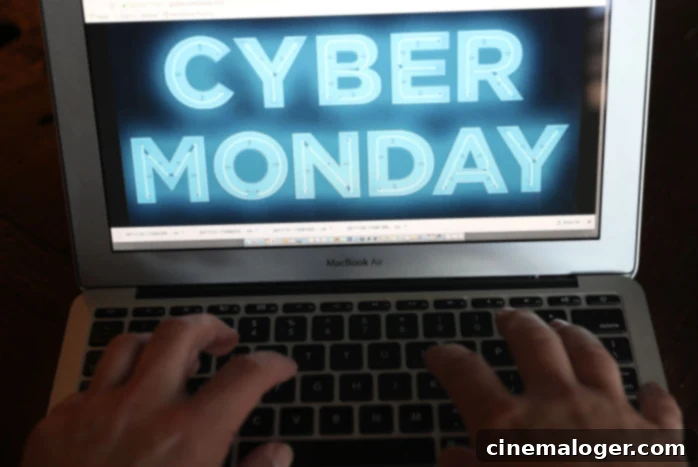 Mark Your Calendar: Cyber Monday 2024 Online Shopping Date 2 SAN ANSELMO, CA - NOVEMBER 27:   In this photo illustration, a Cyber Monday ad is displayed on a laptop computer on November 27, 2017 in San Anselmo, California. Cyber Monday will likely be the biggest shopping day in U.S. e-commerce history with an expected $6.6 billion in sales. (Photo Illustration by Justin Sullivan/Getty Images)
