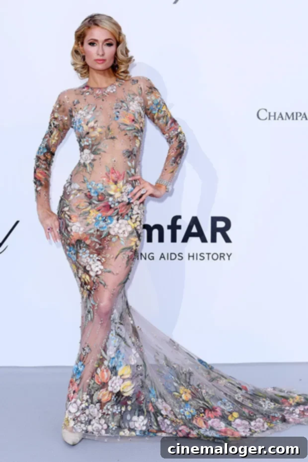 Paris Hilton Dazzles in Daring Sheer Gown at Cannes amfAR Gala 2 Adriana Lima in a stunning gold Julien Macdonald gown at amfAR Cannes Gala