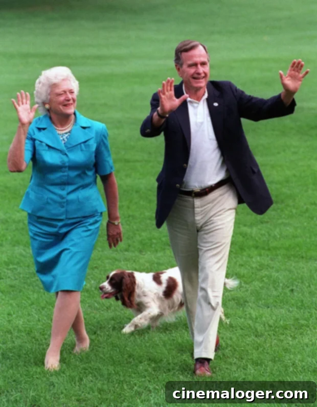 Joe Biden's German Shepherd to Break Barriers as First Rescue Dog in White House: A Presidential Pet Retrospective 7 George H.W. Bush and Barbara Bush with Millie