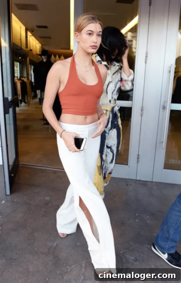 Hailey Baldwin in a crop top