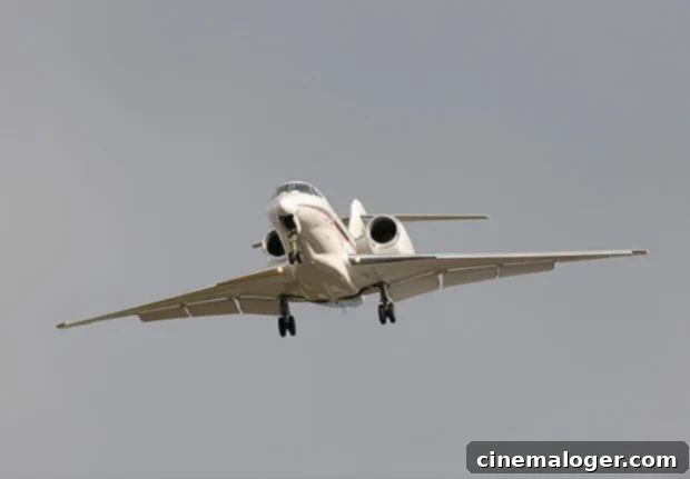 A smaller Cessna Citation X plane flying.
