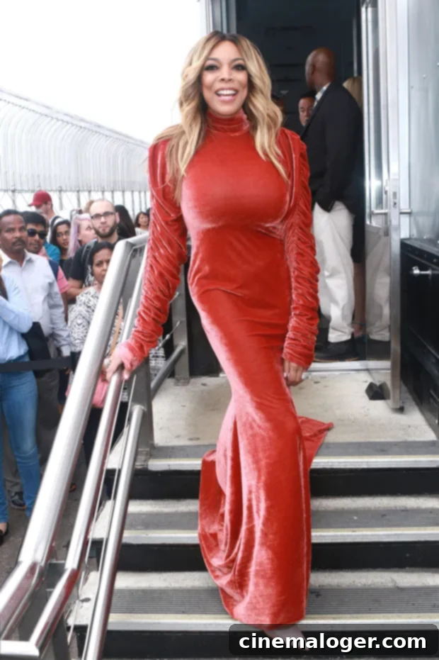 Wendy Williams Vows Comeback In Rare Podcast Teaser 2 Wendy Williams smiles and looks directly at the camera while wearing a leopard print dress, announcing her new podcast 'The Wendy Experience' on Instagram.