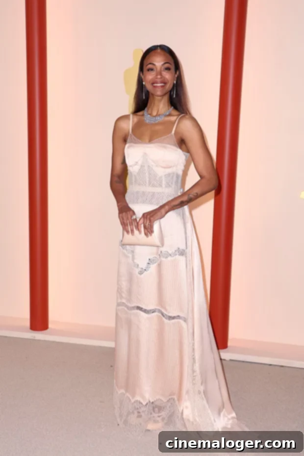 Zoe Saldana in a Fendi Couture dress at the Oscars