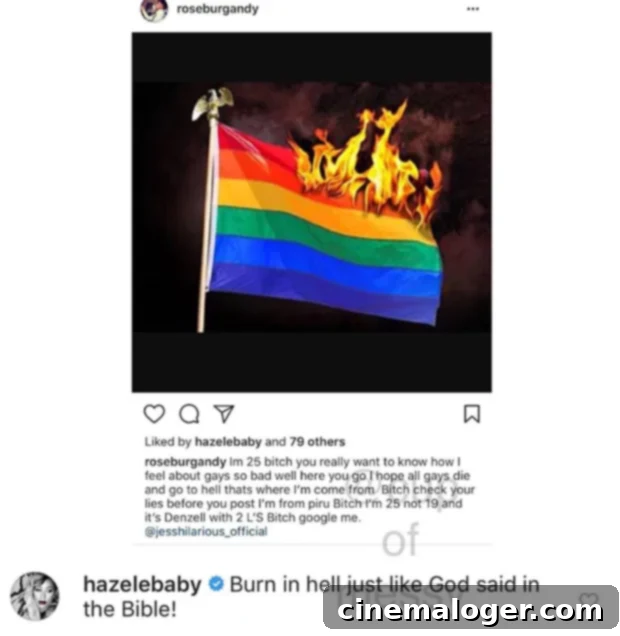 Hazel-E and Rose Burgandy Instagram Controversy