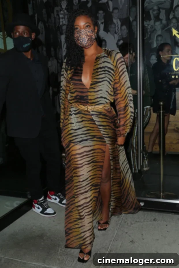 Gabrielle Union slays in an animal print dress