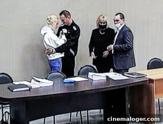 Yulia and Alexei Navalny hugging